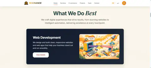 Screenshot of Resonance Website